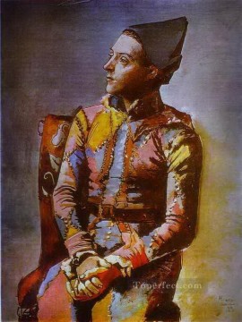 The Seated Harlequin 1923 cubist Pablo Picasso Oil Paintings